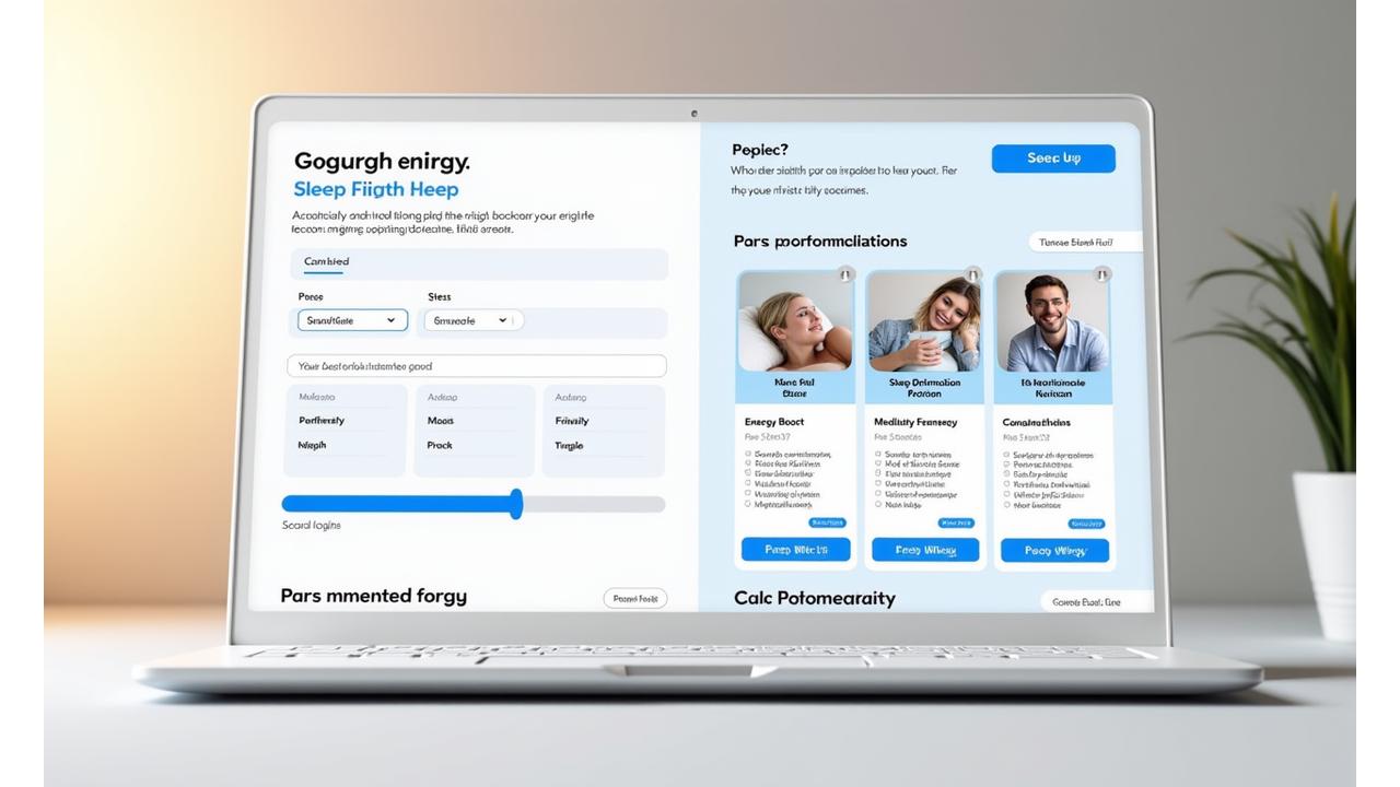 Interactive preview of Sylvan Health's personalized lifestyle assessment showing data points and sample recommendations